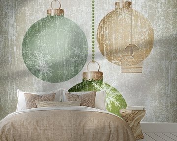 Kerstballen Vintage Stijl met IJskristallen