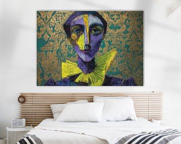 Frau mit gelbem Kragen von ARTEO Gemälde