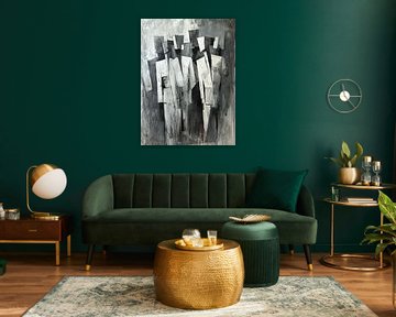 Abstrakte Menschen | Schwarz und Weiß Silhouetten von Kunst Laune