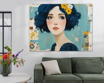 Vrouw met Bloem van Kunst Kriebels