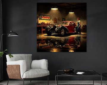 1938 Bugatti 57 C Atlantic in Vintage Garage van Jan Keteleer