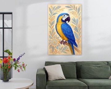 Ara papegaai schilderij. van Johannes