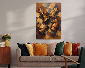 Chess pieces painting.