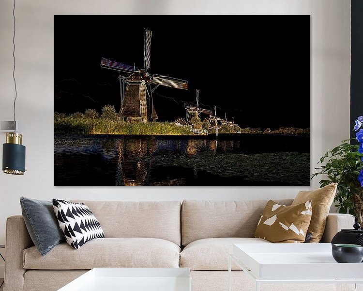 Voorbeeld van het werk in een kamer