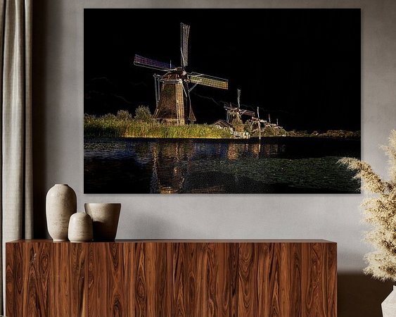 Voorbeeld van het werk in een kamer