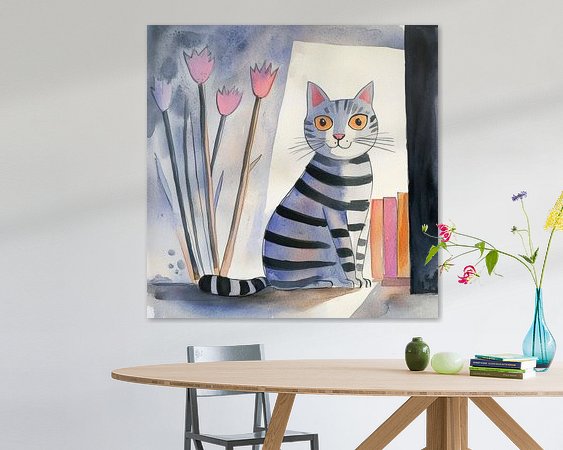 Voorbeeld van het werk in een kamer