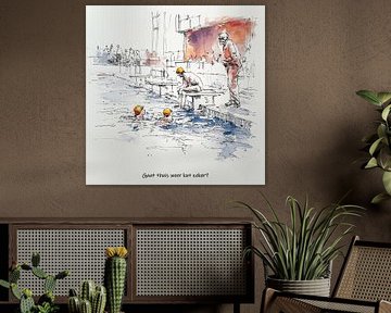 Le temps d'une discussion au bord de la piscine