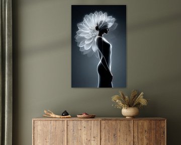 Vrouw met dahlia van ARTemberaubend