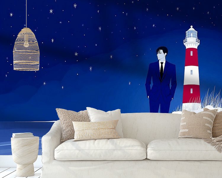 Voorbeeld van het werk in een kamer