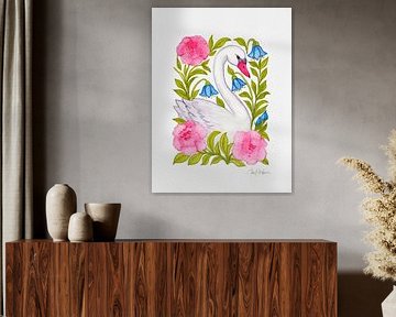 Grace Among Flowers — Original Watercolor Painting
