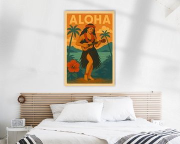 Hawaii, Aloha illustration. by Johannes