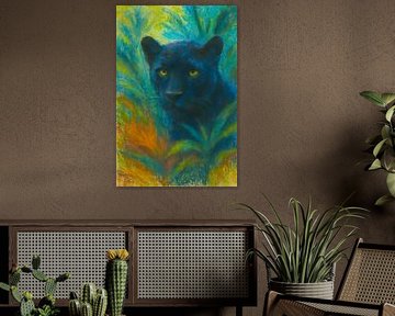 Schwarzer Panther Gemälde. von Johannes