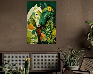Florale Paarden van Preet Lambon