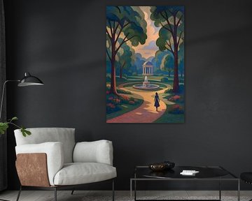 Romantisch park in boho stijl illustratie. van Johannes