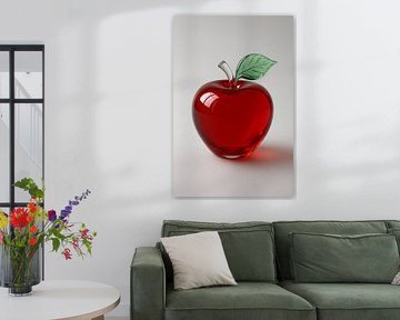 Appel van glas kunstwerk. van Johannes