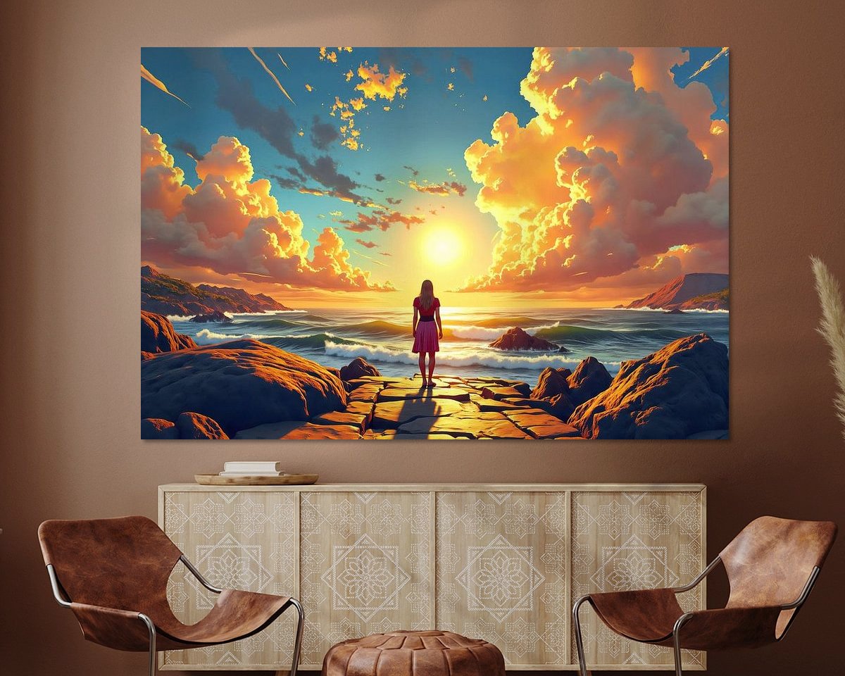 Voorbeeld van het werk in een kamer