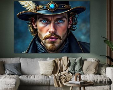 Porträt eines Mannes mit einem verzierten Hut von Markus Gann