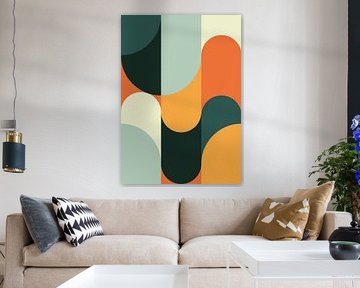 kleurrijke moderne  vloeiende vlakverdeling van Marcel de Waal