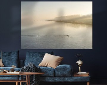 IJsselmeer met Futen. 2 van Alie Ekkelenkamp