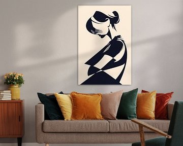 Stilvolles Frauenporträt mit Minimalismus von ARTEO Gemälde