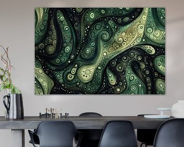 Dynamische Groene Organische Kunst van Modern Collection