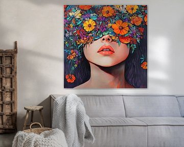 Bloemen Gezicht van Blikvanger Schilderijen