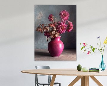 Rose expressif dans un vase sur Franka Poulain