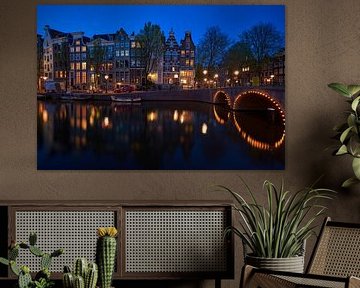 View of the Quellijnbrug, Keizersgracht in Amsterdam, 2020 -