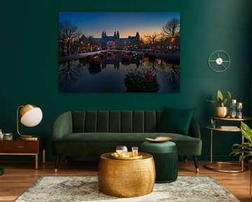 View of the Rijksmuseum from the Museumplein in Amsterdam,