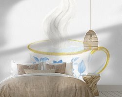 Voorbeeld van het werk in een kamer