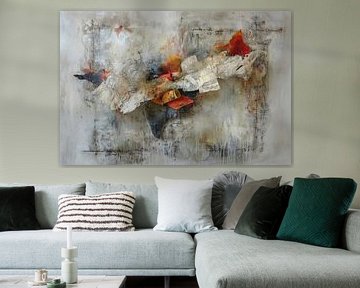 Abstrakte Malerei - Beige Rot Kraftvoll und Organisch