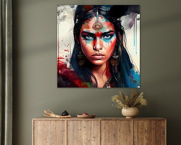 Kriegsbemalung Hindu-Krieger-Porträt