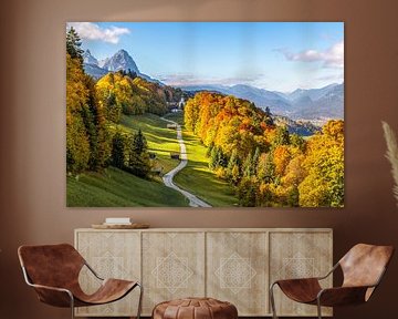 Sunny autumn day in Garmisch-Partenkirchen