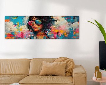 Frau Sonnenbrille | Spiegelung von Kunst Laune