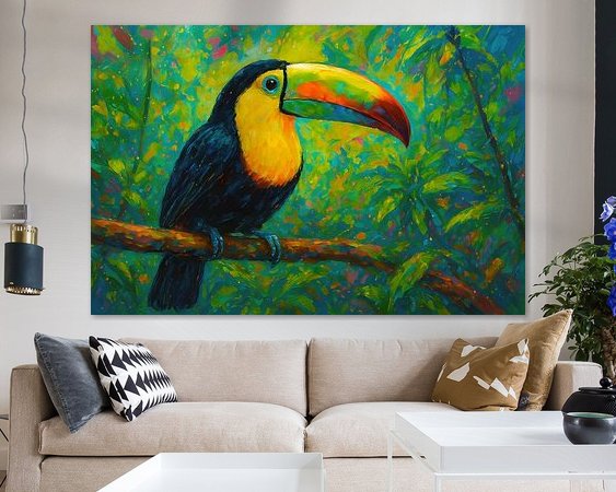 Voorbeeld van het werk in een kamer