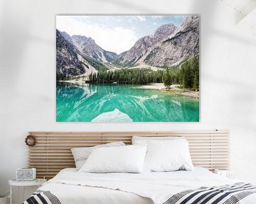Spectacular mountain photo of the famous Three Peaks in the Dolomites - a timeless motif for all mountain lovers. Clear structures, impressive rock faces and the unmistakable alpine backdrop make this picture the highlight of any wall.