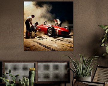 Ferrari 156 Sharknose Pit Stop Art by Jan Keteleer