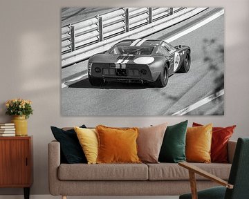 Ford GT40 classic race car leaving the pits