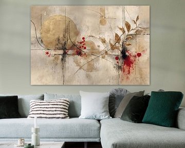 Abstrakte Malerei - Gold Beige Elegant und Organisch