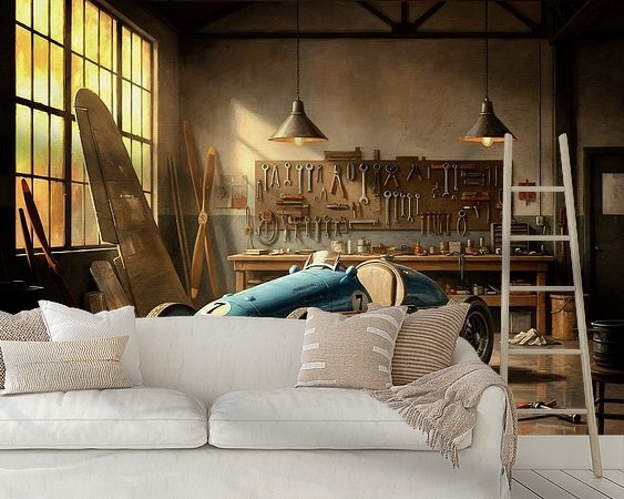 Voorbeeld van het werk in een kamer