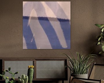 Peinture abstraite minimaliste moderne en lilas, blanc, violet sur Dina Dankers