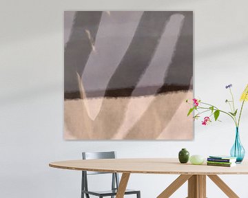 Peinture abstraite minimaliste moderne aux couleurs neutres sur Dina Dankers