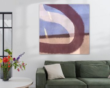 Peinture abstraite minimaliste moderne aux couleurs pastel sourdes sur Dina Dankers