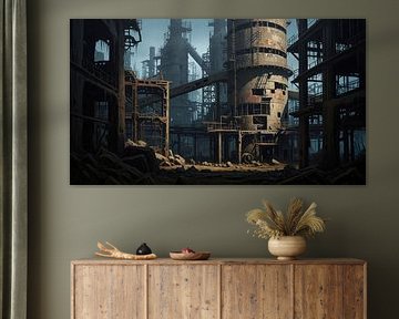 Dilapidated Industrial Complex with Metal Structures and Rubble by Markus Gann