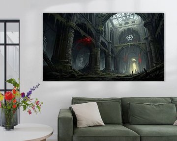 Ruined Cathedral Interior with Figure by Markus Gann