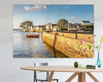 The Pont de Saint-Cado with a view of the Ile de Saint-Cado, Brittany
