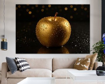 Glitzernder Apfel mit Bokeh-Licht