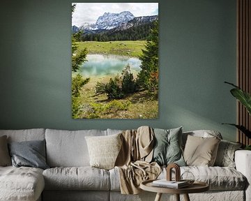 Alpenlandschap van Werdenfelser Land - een harmonieuze mix van majestueuze bergtoppen, groene valleien en heldere bergnatuur. Perfect voor iedereen die houdt van de Beierse Alpensfeer.