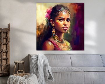 Goldenes Festival Hindu Porträt