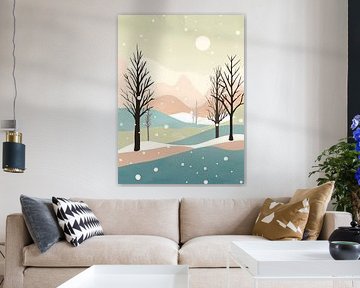 Abstract winterlandschap 11 van Tanja Udelhofen